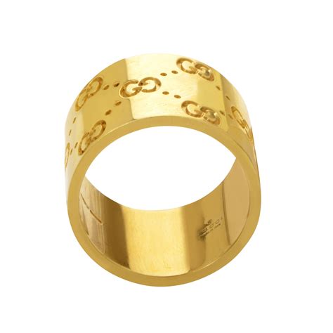 gucci icon 18k yellow gold band ring|Gucci icon ring white gold.